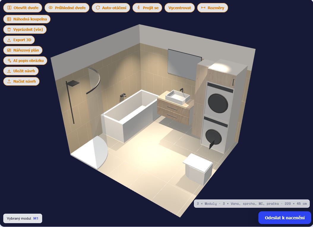Koupelna ve 3D