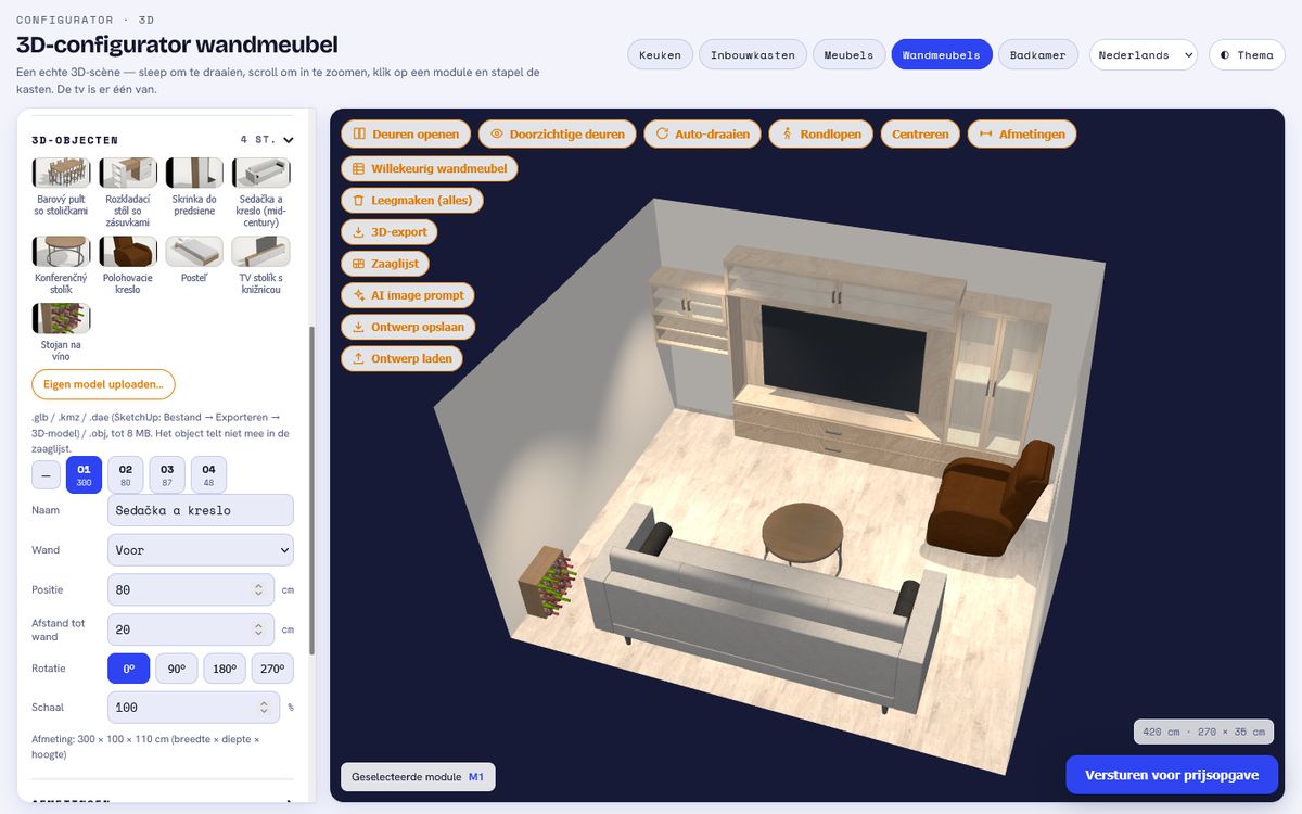 3D-objecten in de kamer